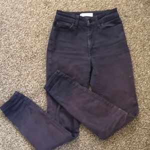 eggplant American Apparel high-waist skinny jeans